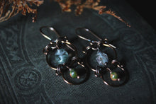 Load image into Gallery viewer, Dual Orbit | Gemstone Drop Earrings.