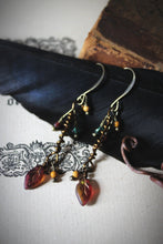 Load image into Gallery viewer, Rustling  |  Gemstone &amp; Glass Drop Earrings.