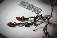 Load image into Gallery viewer, Rustling  |  Gemstone &amp; Glass Drop Earrings.