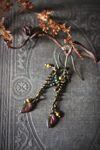 Load image into Gallery viewer, Rustling  |  Gemstone &amp; Glass Drop Earrings.
