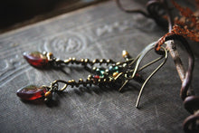 Load image into Gallery viewer, Rustling  |  Gemstone &amp; Glass Drop Earrings.