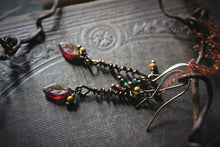 Load image into Gallery viewer, Rustling  |  Gemstone &amp; Glass Drop Earrings.