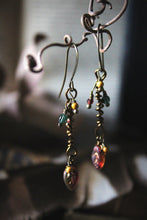 Load image into Gallery viewer, Rustling  |  Gemstone &amp; Glass Drop Earrings.