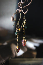 Load image into Gallery viewer, Rustling  |  Gemstone &amp; Glass Drop Earrings.
