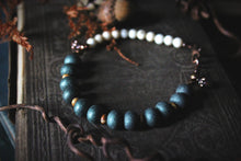 Load image into Gallery viewer, Acorns &amp; Evergreens  |  Beaded Glass &amp; Gemstone Bracelet.