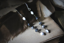 Load image into Gallery viewer, Frosty Air  |  Beaded Linear Earrings.