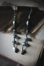 Load image into Gallery viewer, Frosty Air  |  Beaded Linear Earrings.