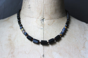 Ashlar. Black Tourmaline Beaded Necklace.