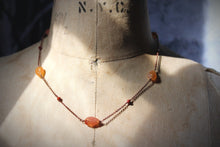 Load image into Gallery viewer, Dapple  |  Carnelian Leaves. Gemstone Station Necklace.