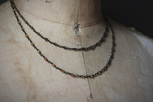 Load image into Gallery viewer, All Hallow&#39;s Eve. Hand-beaded Faceted Crystal Necklace.