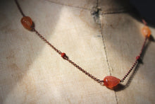 Load image into Gallery viewer, Dapple  |  Carnelian Leaves. Gemstone Station Necklace.