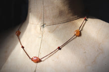 Load image into Gallery viewer, Dapple  |  Carnelian Leaves. Gemstone Station Necklace.