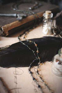 All Hallow's Eve. Hand-beaded Faceted Crystal Necklace.