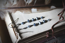 Load image into Gallery viewer, Frosty Air  |  Beaded Linear Earrings.