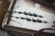 Load image into Gallery viewer, Frosty Air  |  Beaded Linear Earrings.