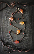 Load image into Gallery viewer, Dapple  |  Carnelian Leaves. Gemstone Station Necklace.