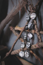 Load image into Gallery viewer, Bewebbed. LAST PAIR. Jasper Coin Bead Linear Earrings.