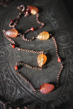 Load image into Gallery viewer, Dapple  |  Carnelian Leaves. Gemstone Station Necklace.