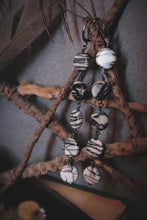 Load image into Gallery viewer, Bewebbed. LAST PAIR. Jasper Coin Bead Linear Earrings.
