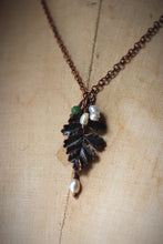 Load image into Gallery viewer, Snowy Bough  |  Botanical Gemstone &amp; Pearl Pendant Necklace.