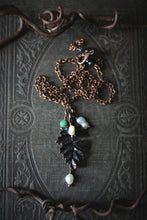 Load image into Gallery viewer, Snowy Bough  |  Botanical Gemstone &amp; Pearl Pendant Necklace.