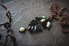 Load image into Gallery viewer, Snowy Bough  |  Botanical Gemstone &amp; Pearl Pendant Necklace.
