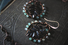 Load image into Gallery viewer, Greenwood, No.1 | Antiqued Copper &amp; Gemstone Earrings.