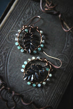 Load image into Gallery viewer, Greenwood, No.1 | Antiqued Copper &amp; Gemstone Earrings.