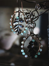 Load image into Gallery viewer, Greenwood, No.1 | Antiqued Copper &amp; Gemstone Earrings.