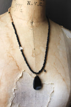 Load image into Gallery viewer, The Spellcaster Necklace | No.6. Hand-strung Black Agate Beaded Necklace.