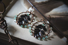 Load image into Gallery viewer, Greenwood, No.1 | Antiqued Copper &amp; Gemstone Earrings.