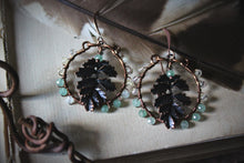 Load image into Gallery viewer, Greenwood, No.1 | Antiqued Copper &amp; Gemstone Earrings.