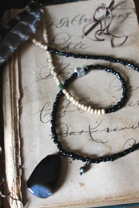 The Spellcaster Necklace | No.6. Hand-strung Black Agate Beaded Necklace.