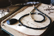 Load image into Gallery viewer, The Spellcaster Necklace | No.6. Hand-strung Black Agate Beaded Necklace.
