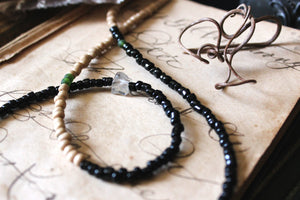 The Spellcaster Necklace | No.6. Hand-strung Black Agate Beaded Necklace.