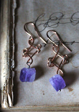Load image into Gallery viewer, Tauriel |  Amethyst. Copper Gemstone Drop Earrings.