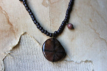 Load image into Gallery viewer, The Spellcaster Necklace | No.7. Hand-strung Cross Stone Beaded Necklace.