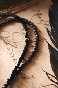 The Spellcaster Necklace | No.7. Hand-strung Cross Stone Beaded Necklace.