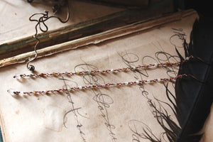 Bala. Beaded Long Gemstone Earrings.