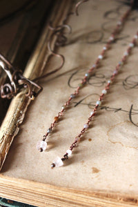 Bala. Beaded Long Gemstone Earrings.