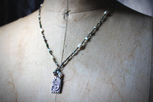 Load image into Gallery viewer, Gentle Spring | Silent Night. Beaded Gemstone Pendant Necklace.