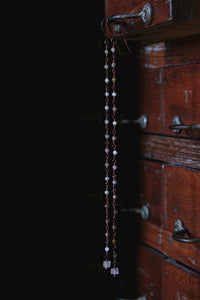 Bala. Beaded Long Gemstone Earrings.