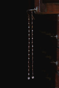 Bala. Beaded Long Gemstone Earrings.