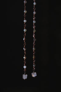Bala. Beaded Long Gemstone Earrings.