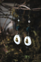 Load image into Gallery viewer, Woodlands | No.4. Naturally Shed Deer Antler &amp; Gemstone Earrings.