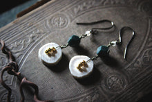 Load image into Gallery viewer, Woodlands | No.4. Naturally Shed Deer Antler &amp; Gemstone Earrings.