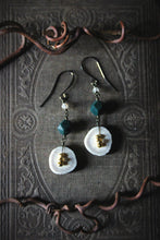 Load image into Gallery viewer, Woodlands | No.4. Naturally Shed Deer Antler &amp; Gemstone Earrings.