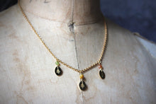 Load image into Gallery viewer, Three Ferns  |  Gemstone Charm Necklace.