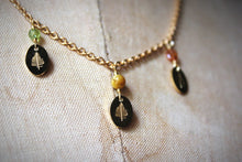 Load image into Gallery viewer, Three Ferns  |  Gemstone Charm Necklace.