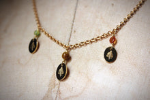 Load image into Gallery viewer, Three Ferns  |  Gemstone Charm Necklace.